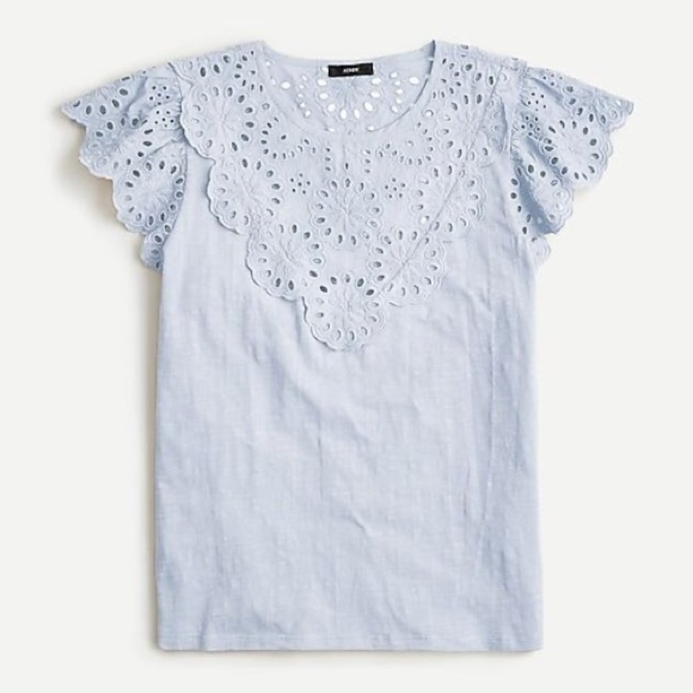 J. Crew embroidered eyelet top